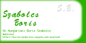 szabolcs boris business card